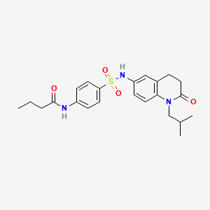 molecular formula C23H29N3O4S B2765103 N-(4-(N-(1-isobutyl-2-oxo-1,2,3,4-tetrahydroquinolin-6-yl)sulfamoyl)phenyl)butyramide CAS No. 942003-23-8