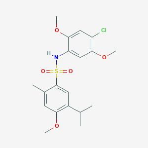 molecular formula C19H24ClNO5S B2765141 N-(4-chloro-2,5-dimethoxyphenyl)-4-methoxy-2-methyl-5-(propan-2-yl)benzene-1-sulfonamide CAS No. 2216925-27-6