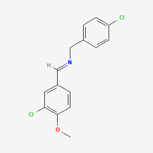 molecular formula C15H13Cl2NO B2765168 N-[(3-chloro-4-methoxyphenyl)methylene](4-chlorophenyl)methanamine CAS No. 861207-76-3