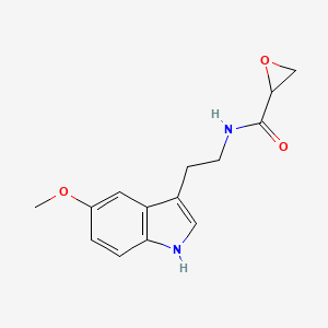 molecular formula C14H16N2O3 B2765199 N-[2-(5-Methoxy-1H-indol-3-yl)ethyl]oxirane-2-carboxamide CAS No. 2411266-92-5
