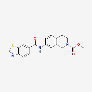 molecular formula C19H17N3O3S B2765209 methyl 7-(1,3-benzothiazole-6-amido)-1,2,3,4-tetrahydroisoquinoline-2-carboxylate CAS No. 1797803-51-0