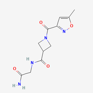 molecular formula C11H14N4O4 B2765231 N-(2-amino-2-oxoethyl)-1-(5-methylisoxazole-3-carbonyl)azetidine-3-carboxamide CAS No. 1351658-69-9
