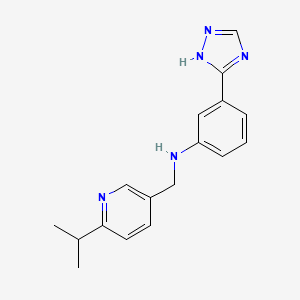 molecular formula C17H19N5 B2765236 N-[(6-Propan-2-ylpyridin-3-yl)methyl]-3-(1H-1,2,4-triazol-5-yl)aniline CAS No. 2361636-57-7