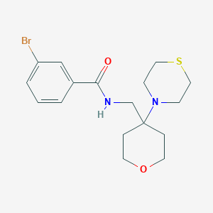 3-Bromo-N-[(4-thiomorpholin-4-yloxan-4-yl)methyl]benzamide