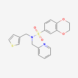 N-(pyridin-2-ylmethyl)-N-(thiophen-3-ylmethyl)-2,3-dihydrobenzo[b][1,4]dioxine-6-sulfonamide