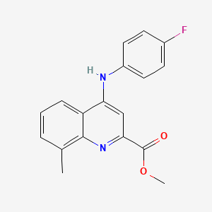 molecular formula C18H15FN2O2 B2765262 Methyl 4-[(4-fluorophenyl)amino]-8-methylquinoline-2-carboxylate CAS No. 1207018-57-2