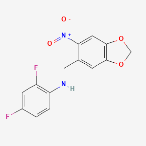 N-(2,4-difluorophenyl)-N-[(6-nitro-1,3-benzodioxol-5-yl)methyl]amine
