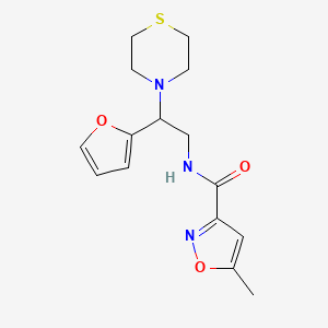 molecular formula C15H19N3O3S B2765313 N-(2-(furan-2-yl)-2-thiomorpholinoethyl)-5-methylisoxazole-3-carboxamide CAS No. 2034574-42-8