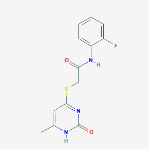 molecular formula C13H12FN3O2S B2765328 N-(2-fluorophenyl)-2-[(6-methyl-2-oxo-1,2-dihydropyrimidin-4-yl)sulfanyl]acetamide CAS No. 905691-97-6