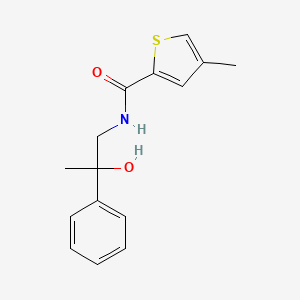 molecular formula C15H17NO2S B2765332 N-(2-hydroxy-2-phenylpropyl)-4-methylthiophene-2-carboxamide CAS No. 1351635-12-5