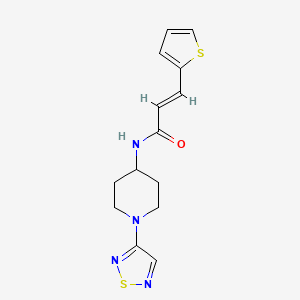 (E)-N-(1-(1,2,5-thiadiazol-3-yl)piperidin-4-yl)-3-(thiophen-2-yl)acrylamide