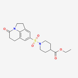 ethyl 1-((4-oxo-2,4,5,6-tetrahydro-1H-pyrrolo[3,2,1-ij]quinolin-8-yl)sulfonyl)piperidine-4-carboxylate