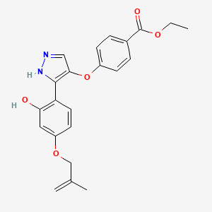 ethyl 4-((3-(2-hydroxy-4-((2-methylallyl)oxy)phenyl)-1H-pyrazol-4-yl)oxy)benzoate