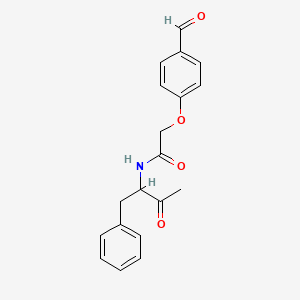 2-(4-formylphenoxy)-N-(3-oxo-1-phenylbutan-2-yl)acetamide