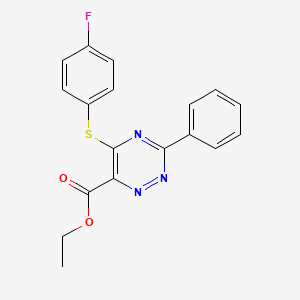 Ethyl 5-[(4-fluorophenyl)sulfanyl]-3-phenyl-1,2,4-triazine-6-carboxylate