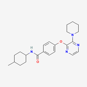 molecular formula C23H30N4O2 B2765485 N-(4-methylcyclohexyl)-4-{[3-(piperidin-1-yl)pyrazin-2-yl]oxy}benzamide CAS No. 1115876-67-9