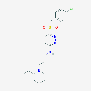 molecular formula C21H29ClN4O2S B2765510 6-((4-chlorobenzyl)sulfonyl)-N-(3-(2-ethylpiperidin-1-yl)propyl)pyridazin-3-amine CAS No. 1357888-65-3