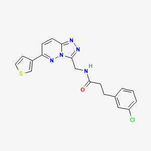 molecular formula C19H16ClN5OS B2765570 3-(3-chlorophenyl)-N-((6-(thiophen-3-yl)-[1,2,4]triazolo[4,3-b]pyridazin-3-yl)methyl)propanamide CAS No. 1903157-07-2