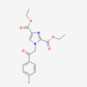molecular formula C17H17FN2O5 B2765577 diethyl 1-[2-(4-fluorophenyl)-2-oxoethyl]-1H-imidazole-2,4-dicarboxylate CAS No. 1923237-09-5