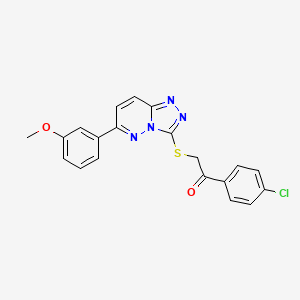 molecular formula C20H15ClN4O2S B2765578 1-(4-Chlorophenyl)-2-((6-(3-methoxyphenyl)-[1,2,4]triazolo[4,3-b]pyridazin-3-yl)thio)ethanone CAS No. 891096-19-8