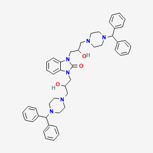 molecular formula C47H54N6O3 B2765584 1,3-bis({3-[4-(diphenylmethyl)piperazin-1-yl]-2-hydroxypropyl})-2,3-dihydro-1H-1,3-benzodiazol-2-one CAS No. 2095432-61-2