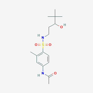 molecular formula C16H26N2O4S B2765615 N-(4-(N-(3-hydroxy-4,4-dimethylpentyl)sulfamoyl)-3-methylphenyl)acetamide CAS No. 1448026-63-8