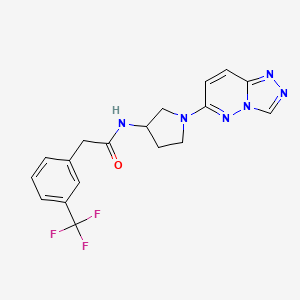 molecular formula C18H17F3N6O B2765656 N-(1-([1,2,4]triazolo[4,3-b]pyridazin-6-yl)pyrrolidin-3-yl)-2-(3-(trifluoromethyl)phenyl)acetamide CAS No. 2034537-85-2