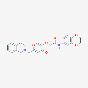 molecular formula C25H24N2O6 B2765670 N-(2,3-dihydro-1,4-benzodioxin-6-yl)-2-({4-oxo-6-[(1,2,3,4-tetrahydroisoquinolin-2-yl)methyl]-4H-pyran-3-yl}oxy)acetamide CAS No. 898417-42-0