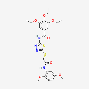 molecular formula C25H30N4O7S2 B2765676 N-(5-((2-((2,5-dimethoxyphenyl)amino)-2-oxoethyl)thio)-1,3,4-thiadiazol-2-yl)-3,4,5-triethoxybenzamide CAS No. 896026-30-5