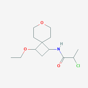 molecular formula C13H22ClNO3 B2765677 2-Chloro-N-(3-ethoxy-7-oxaspiro[3.5]nonan-1-yl)propanamide CAS No. 2411270-95-4