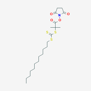 molecular formula C21H35NO4S3 B2765678 N-Succinimidyl 2-(Dodecylthiocarbonothioylthio)-2-methylpropionate CAS No. 925232-64-0