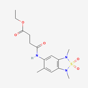 molecular formula C15H21N3O5S B2765761 Ethyl 4-oxo-4-((1,3,6-trimethyl-2,2-dioxido-1,3-dihydrobenzo[c][1,2,5]thiadiazol-5-yl)amino)butanoate CAS No. 2034243-77-9