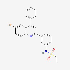 molecular formula C23H19BrN2O2S B2765768 N-(3-(6-bromo-4-phenylquinolin-2-yl)phenyl)ethanesulfonamide CAS No. 865616-26-8