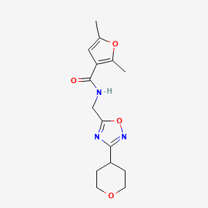 2,5-dimethyl-N-((3-(tetrahydro-2H-pyran-4-yl)-1,2,4-oxadiazol-5-yl)methyl)furan-3-carboxamide