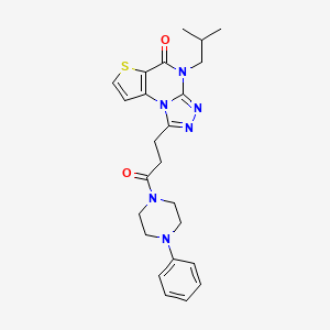 4-(2-methylpropyl)-1-[3-oxo-3-(4-phenylpiperazin-1-yl)propyl]thieno[2,3-e][1,2,4]triazolo[4,3-a]pyrimidin-5(4H)-one