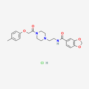 N-(2-(4-(2-(p-tolyloxy)acetyl)piperazin-1-yl)ethyl)benzo[d][1,3]dioxole-5-carboxamide hydrochloride