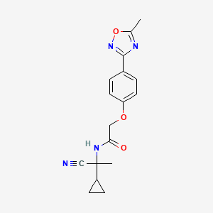 molecular formula C17H18N4O3 B2765795 N-(1-cyano-1-cyclopropylethyl)-2-[4-(5-methyl-1,2,4-oxadiazol-3-yl)phenoxy]acetamide CAS No. 1280803-70-4