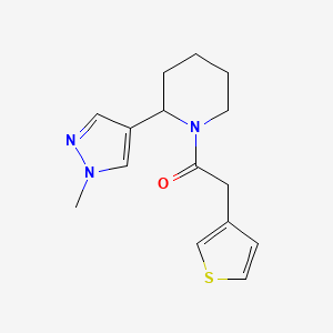 1-[2-(1-methyl-1H-pyrazol-4-yl)piperidin-1-yl]-2-(thiophen-3-yl)ethan-1-one