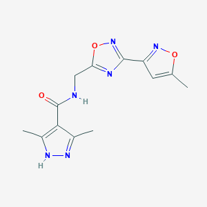 3,5-dimethyl-N-((3-(5-methylisoxazol-3-yl)-1,2,4-oxadiazol-5-yl)methyl)-1H-pyrazole-4-carboxamide