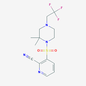 3-[2,2-Dimethyl-4-(2,2,2-trifluoroethyl)piperazin-1-yl]sulfonylpyridine-2-carbonitrile