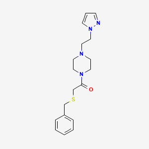 1-(4-(2-(1H-pyrazol-1-yl)ethyl)piperazin-1-yl)-2-(benzylthio)ethanone