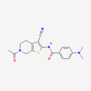 N-(6-acetyl-3-cyano-4,5,6,7-tetrahydrothieno[2,3-c]pyridin-2-yl)-4-(dimethylamino)benzamide