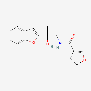 molecular formula C16H15NO4 B2765857 N-[2-(1-benzofuran-2-yl)-2-hydroxypropyl]furan-3-carboxamide CAS No. 2034441-50-2