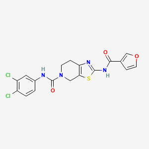 N-(3,4-dichlorophenyl)-2-(furan-3-carboxamido)-6,7-dihydrothiazolo[5,4-c]pyridine-5(4H)-carboxamide