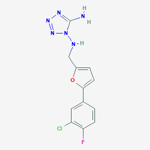 molecular formula C12H10ClFN6O B276586 N-(5-amino-1H-tetraazol-1-yl)-N-{[5-(3-chloro-4-fluorophenyl)-2-furyl]methyl}amine 