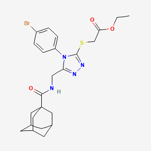molecular formula C24H29BrN4O3S B2765867 ethyl 2-[(5-{[(adamantan-1-yl)formamido]methyl}-4-(4-bromophenyl)-4H-1,2,4-triazol-3-yl)sulfanyl]acetate CAS No. 476441-91-5