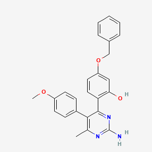 2-(2-Amino-5-(4-methoxyphenyl)-6-methylpyrimidin-4-yl)-5-(benzyloxy)phenol