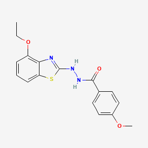 molecular formula C17H17N3O3S B2765873 N'-(4-ethoxy-1,3-benzothiazol-2-yl)-4-methoxybenzohydrazide CAS No. 851978-59-1