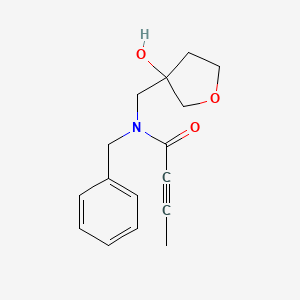 molecular formula C16H19NO3 B2765874 N-Benzyl-N-[(3-hydroxyoxolan-3-yl)methyl]but-2-ynamide CAS No. 2411270-47-6