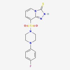 molecular formula C16H16FN5O2S2 B2765883 8-{[4-(4-fluorophenyl)piperazin-1-yl]sulfonyl}[1,2,4]triazolo[4,3-a]pyridine-3(2H)-thione CAS No. 1707586-26-2